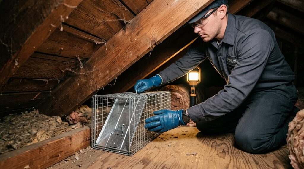Close-up photorealistic image of professional pest control e